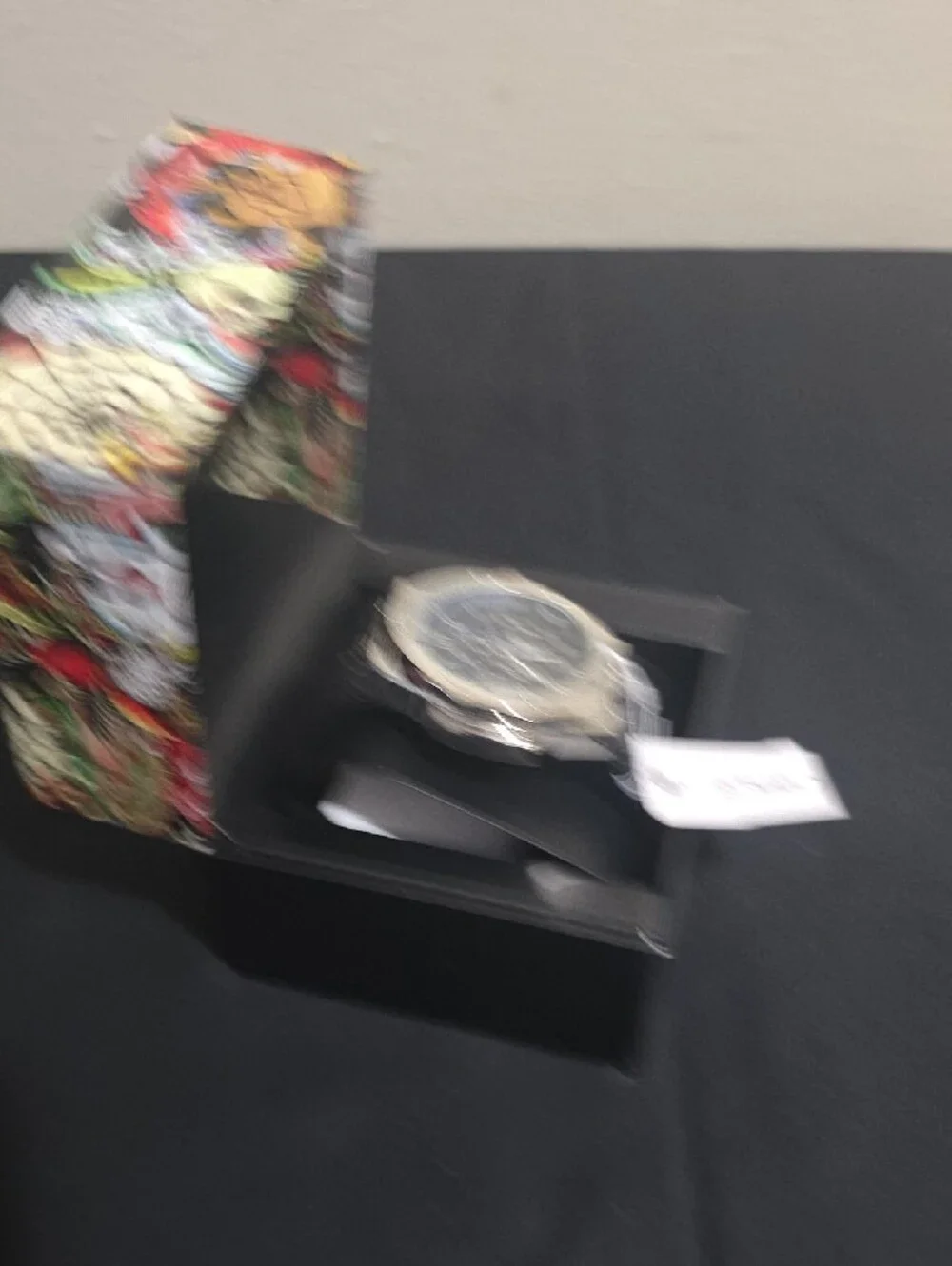 Ed Hardy Men's Silver Case Watch with Black Dial and Black Strap